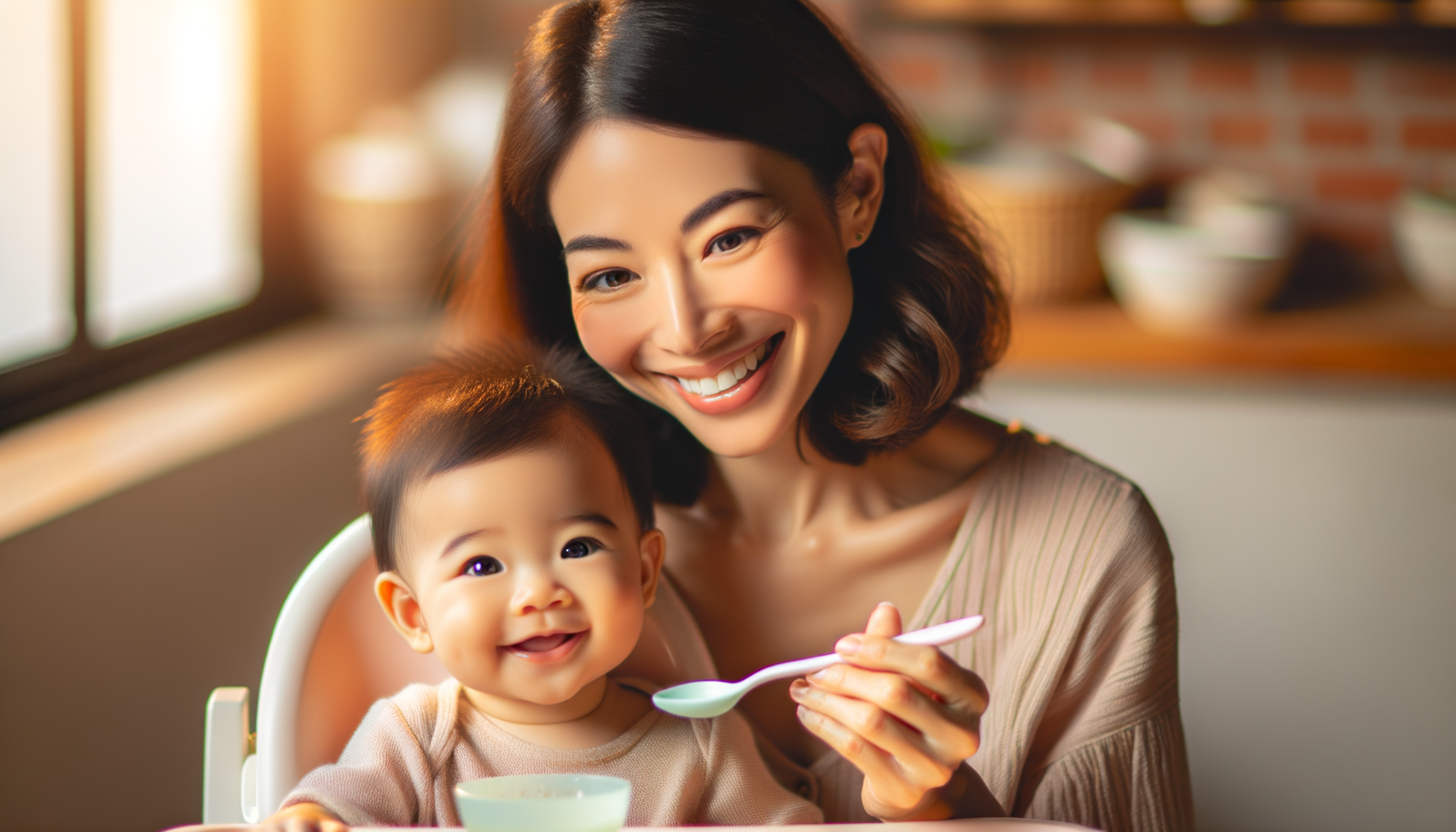 parent feeding baby first spoonful of solid food when to start solid foods for babies