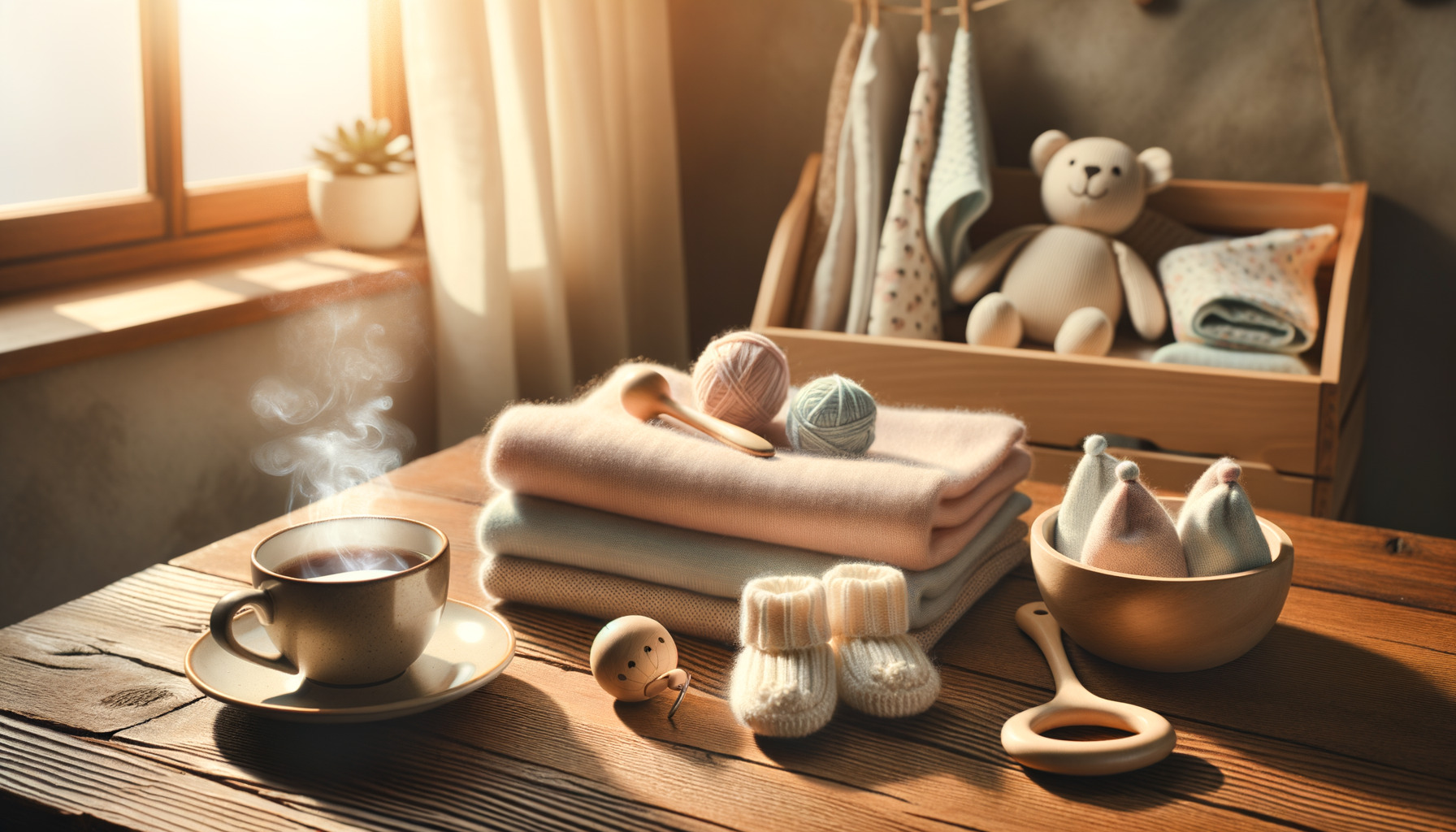 adult hands smoothing swaddle blanket, baby crying in sleep